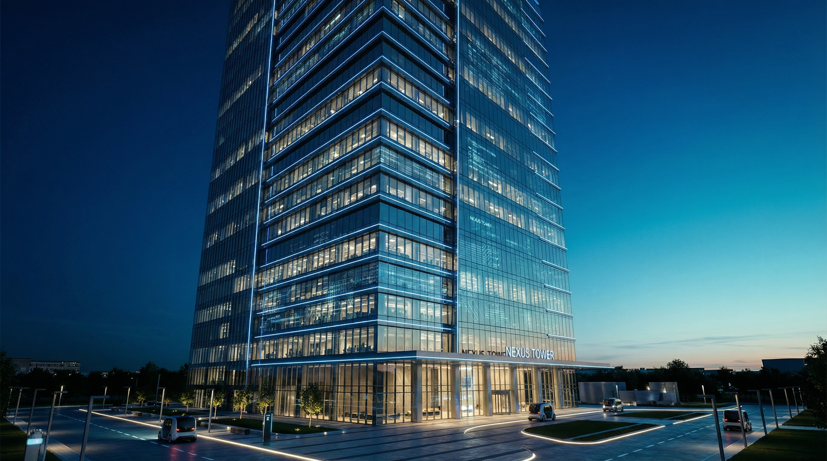 Modernes Gebäude mit Smart Building Technologie